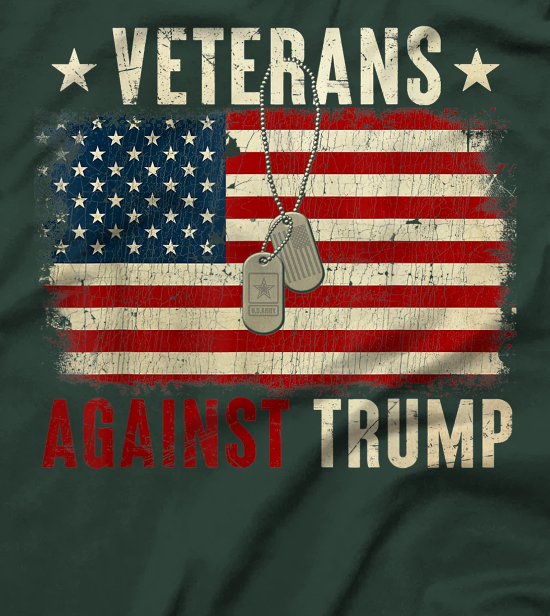 Vintage Veterans Against Trump American Flag T-Shirt
