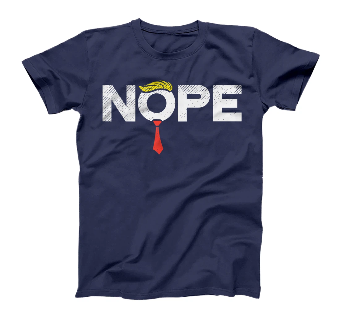 Nope Anti-Trump Red Tie Wig Stop Donald Trump Funny Impeach T-Shirt