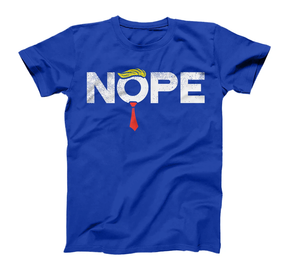 Nope Anti-Trump Red Tie Wig Stop Donald Trump Funny Impeach T-Shirt