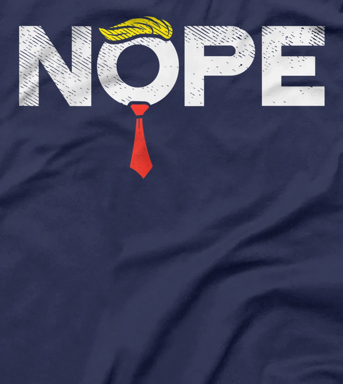 Nope Anti-Trump Red Tie Wig Stop Donald Trump Funny Impeach T-Shirt