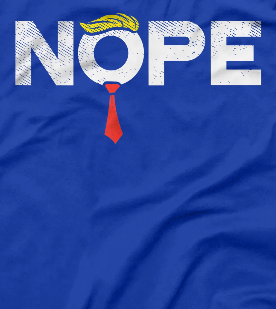 Nope Anti-Trump Red Tie Wig Stop Donald Trump Funny Impeach T-Shirt