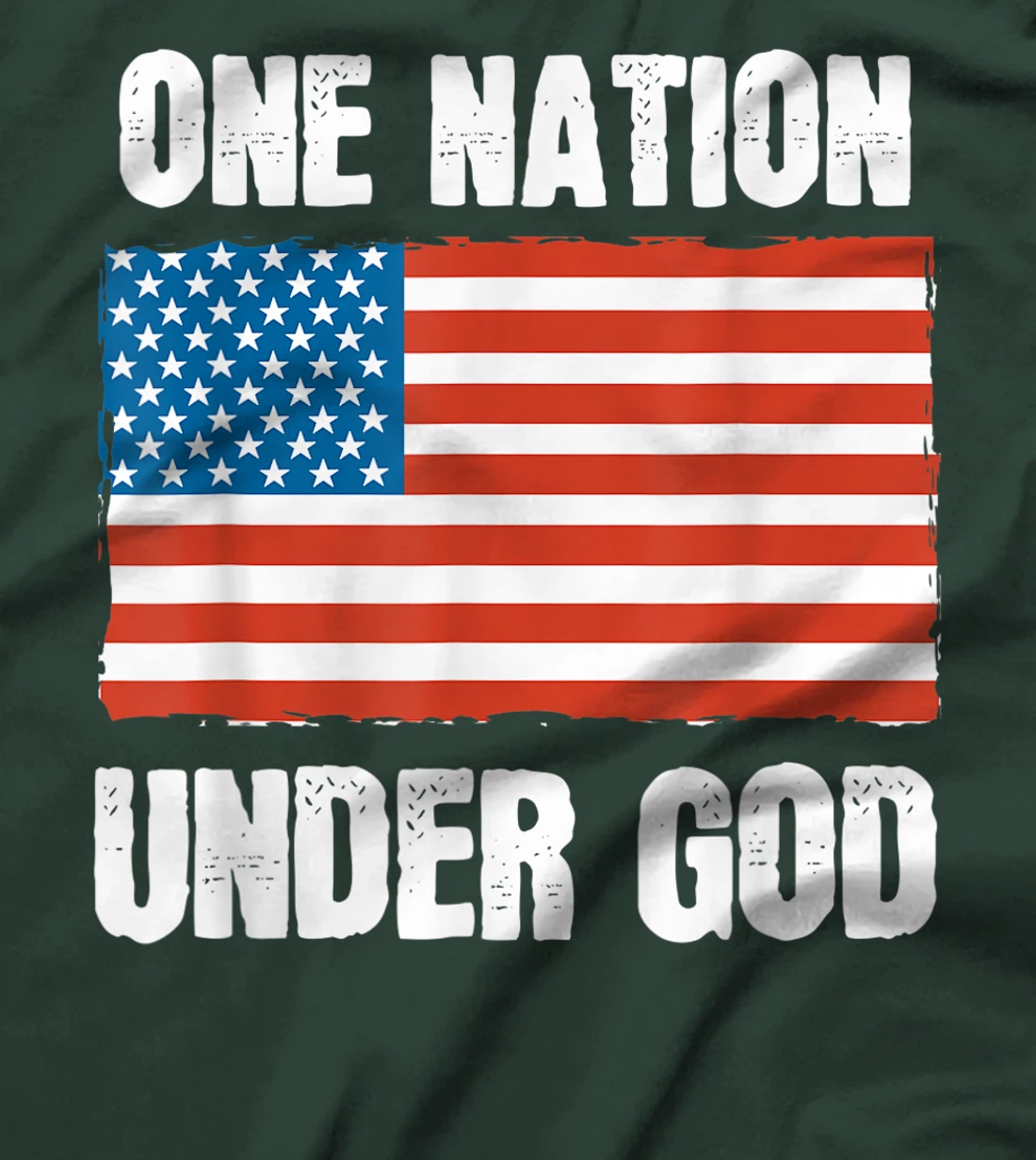 One Nation Under God Blessed American Flag Christian Cross T-Shirt