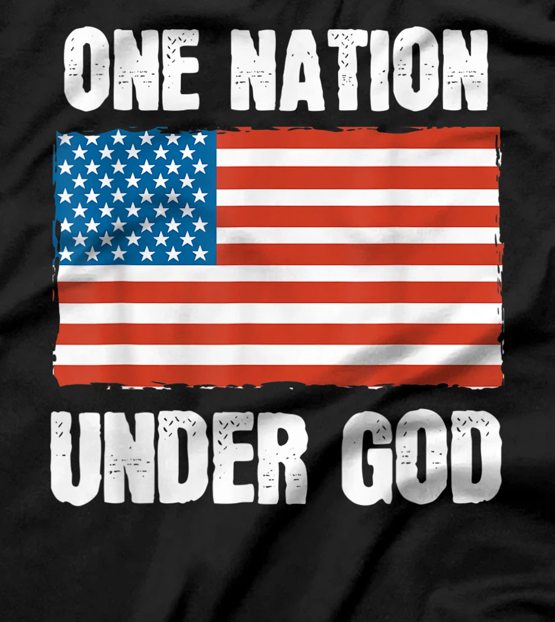 One Nation Under God Blessed American Flag Christian Cross T-Shirt