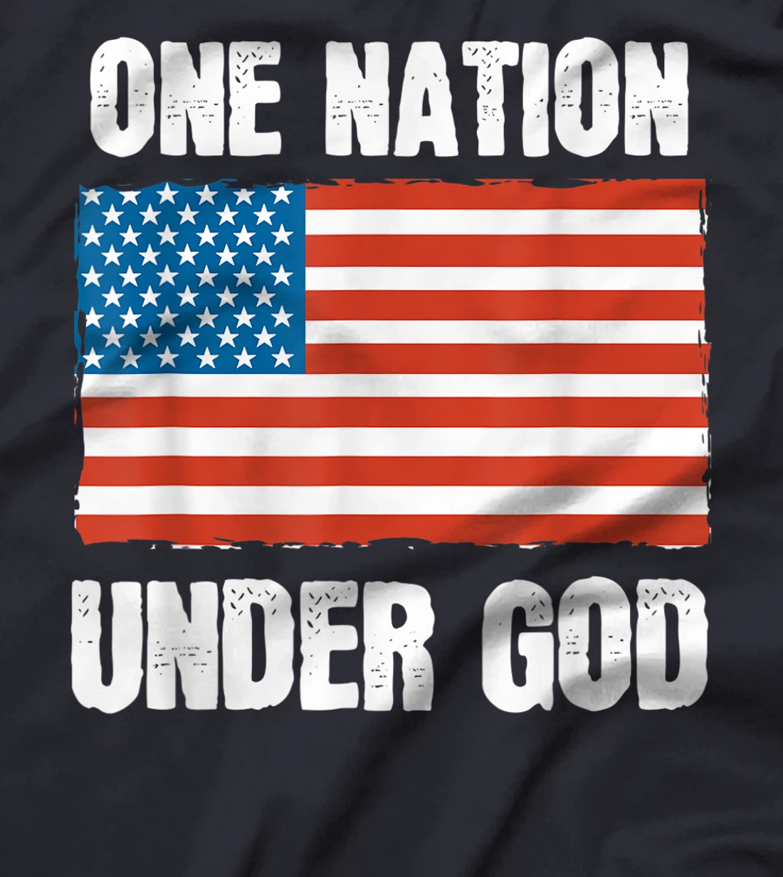 One Nation Under God Blessed American Flag Christian Cross T-Shirt