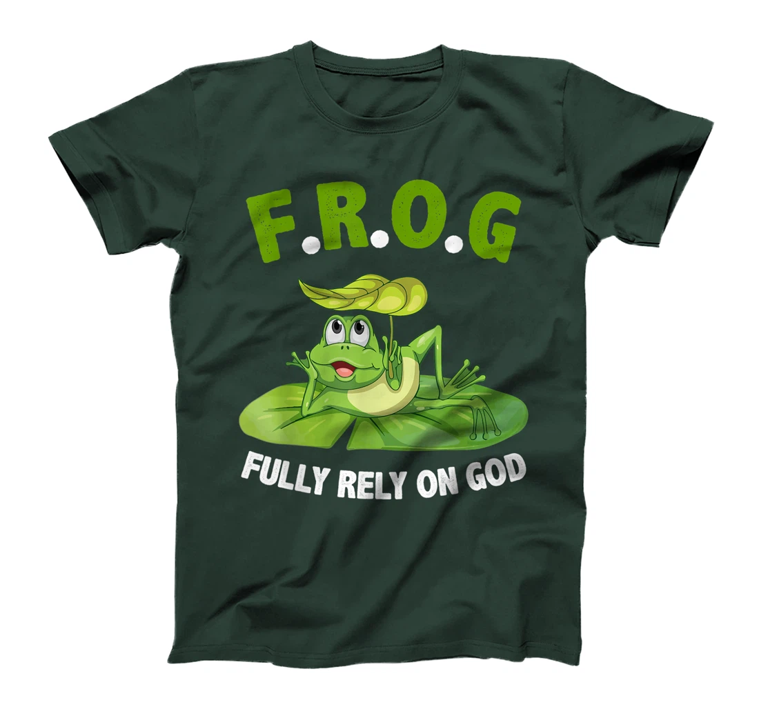 Cool F.R.O.G. Fully Rely On God tshirt Faith Gift T-Shirt