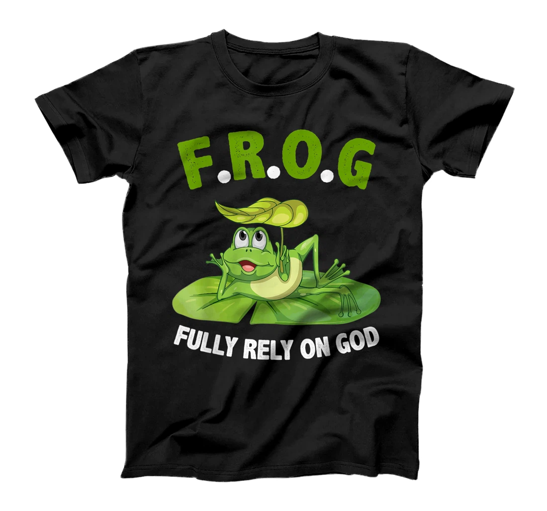 Cool F.R.O.G. Fully Rely On God tshirt Faith Gift T-Shirt