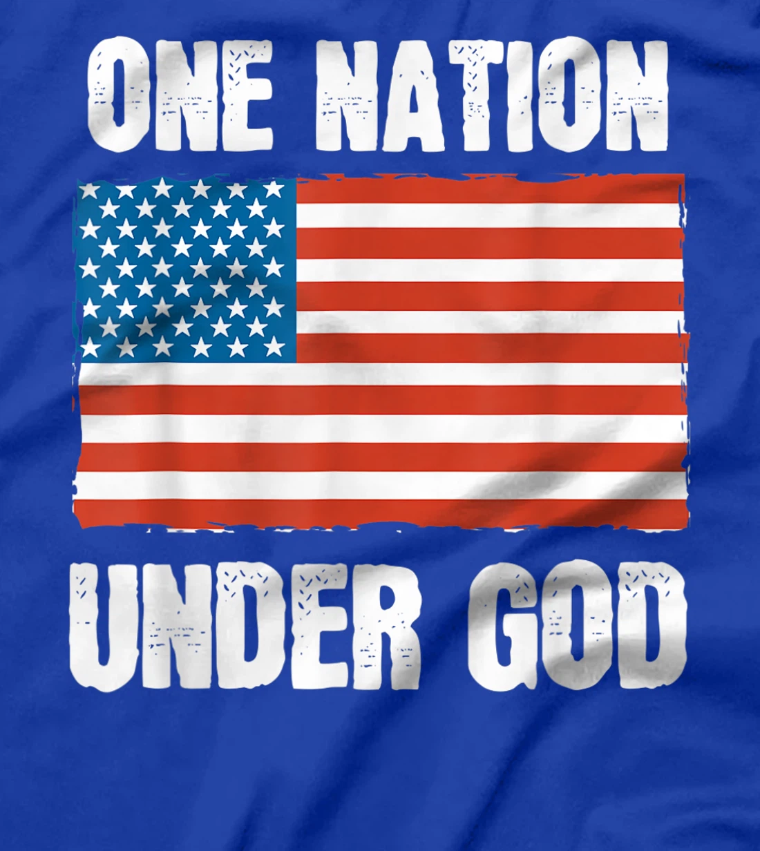 One Nation Under God Blessed American Flag Christian Cross T-Shirt