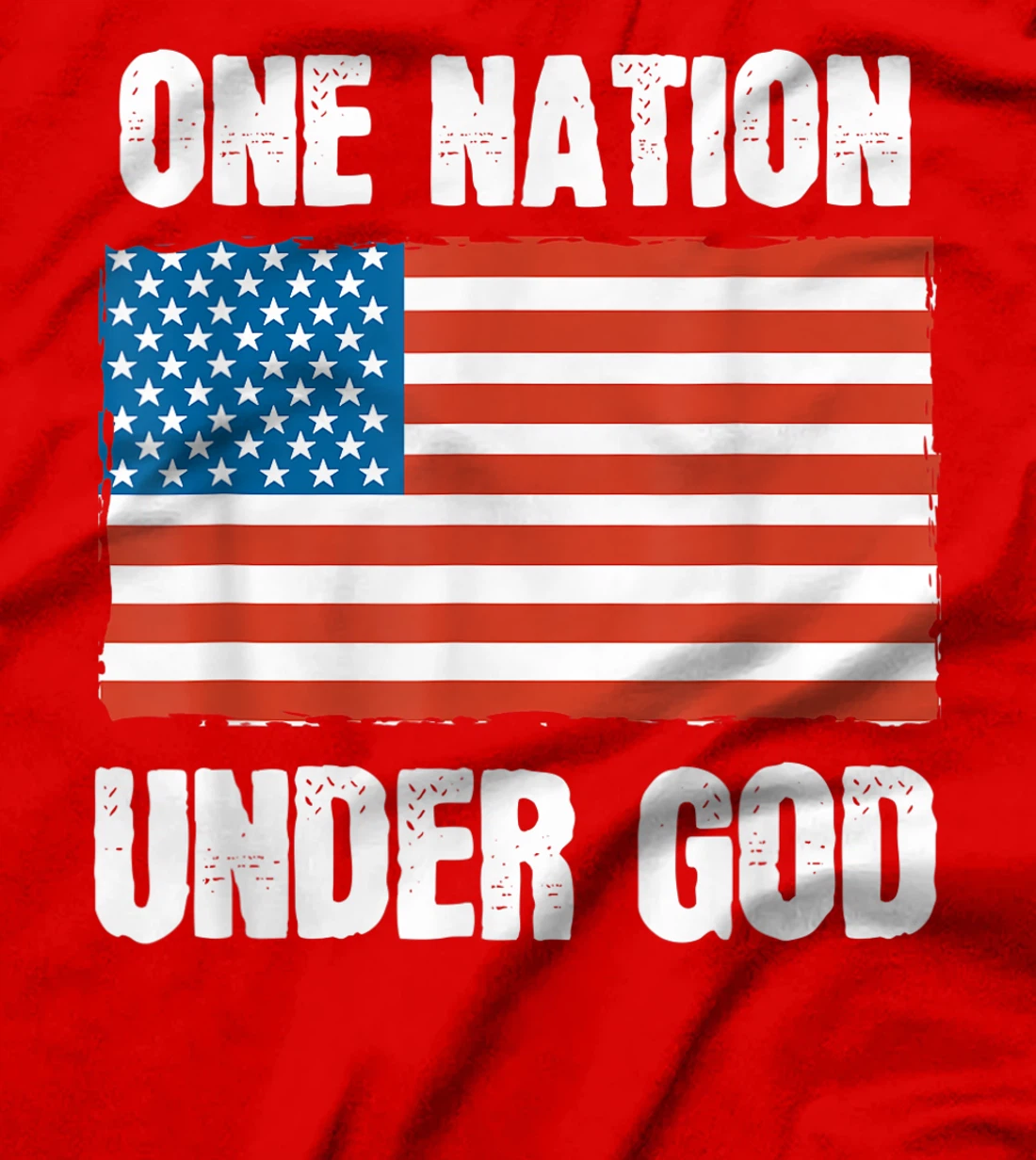 One Nation Under God Blessed American Flag Christian Cross T-Shirt