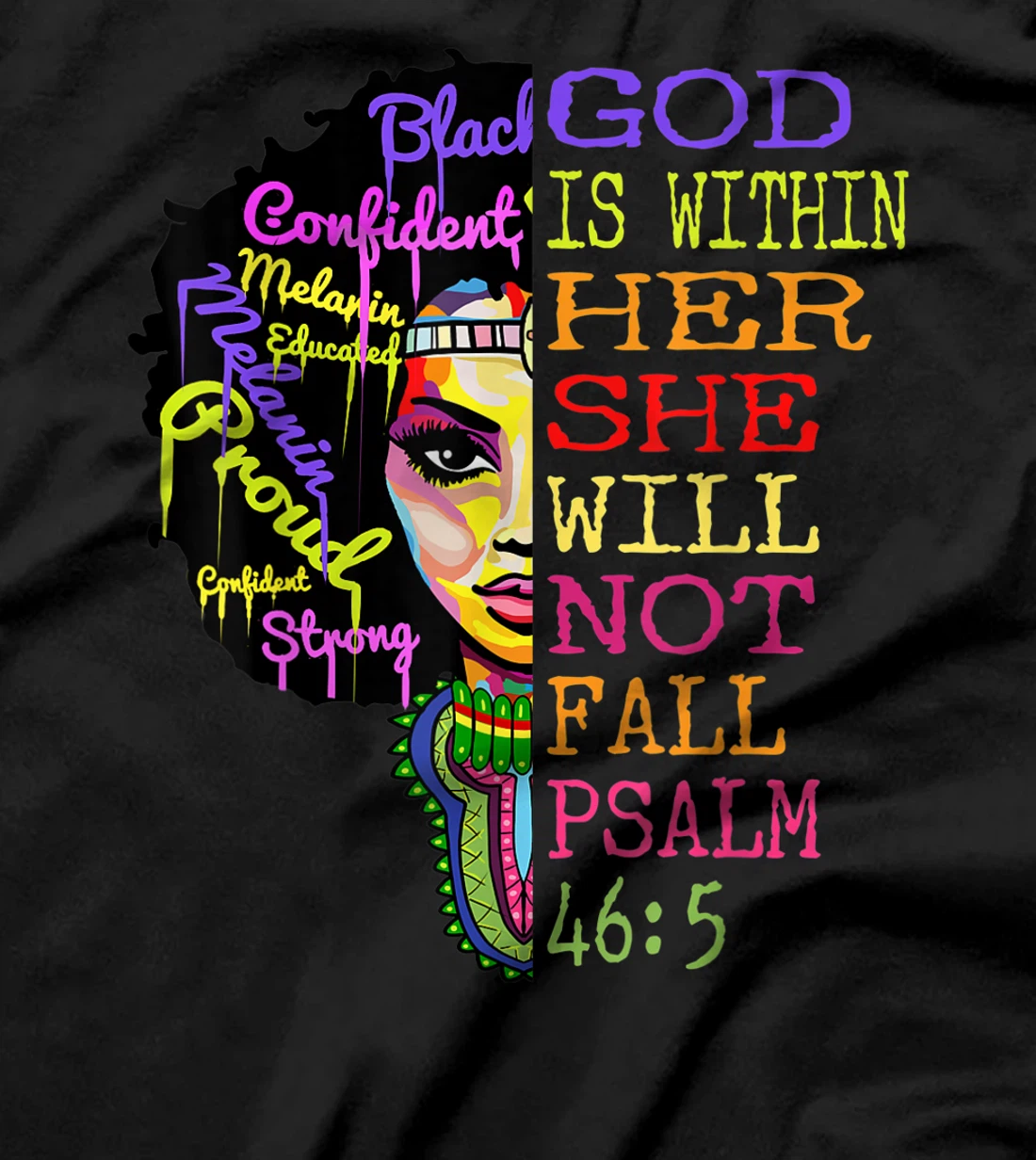 God is Within Her She Will Not Fall Christian Inspirational T-Shirt
