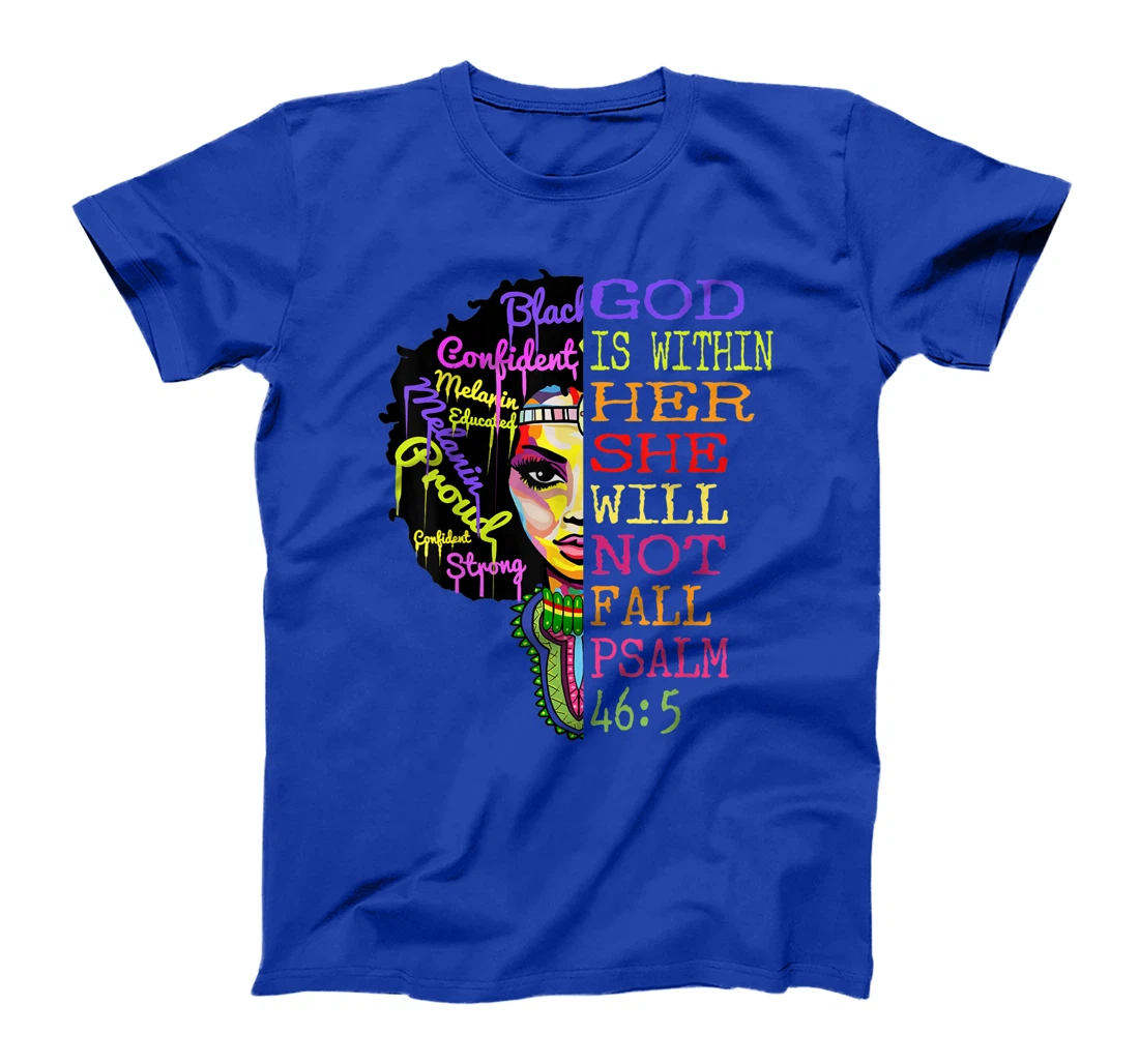 God is Within Her She Will Not Fall Christian Inspirational T-Shirt