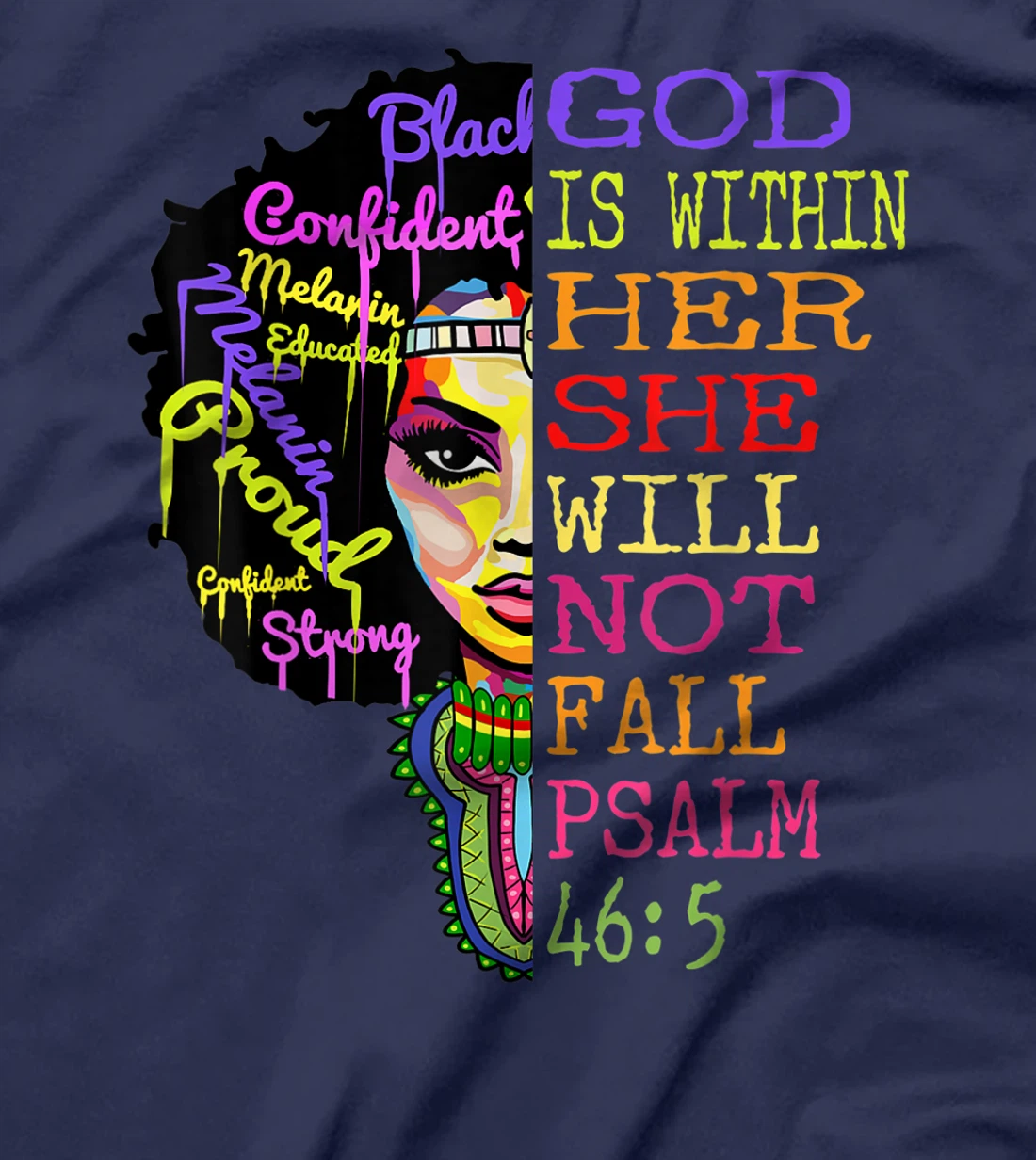 God is Within Her She Will Not Fall Christian Inspirational T-Shirt