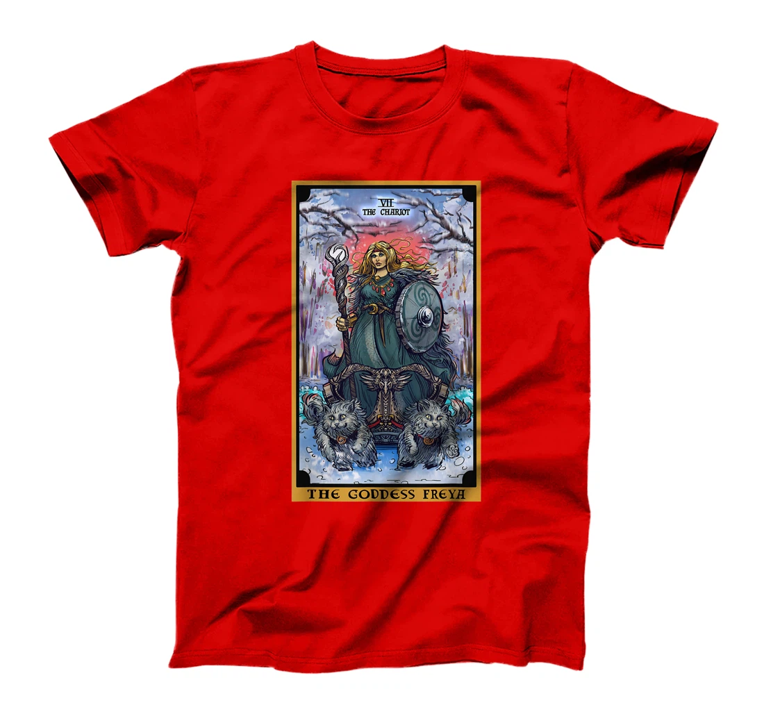 The Goddess Freyja The Chariot Tarot Card Norse Pagan Witch T-Shirt