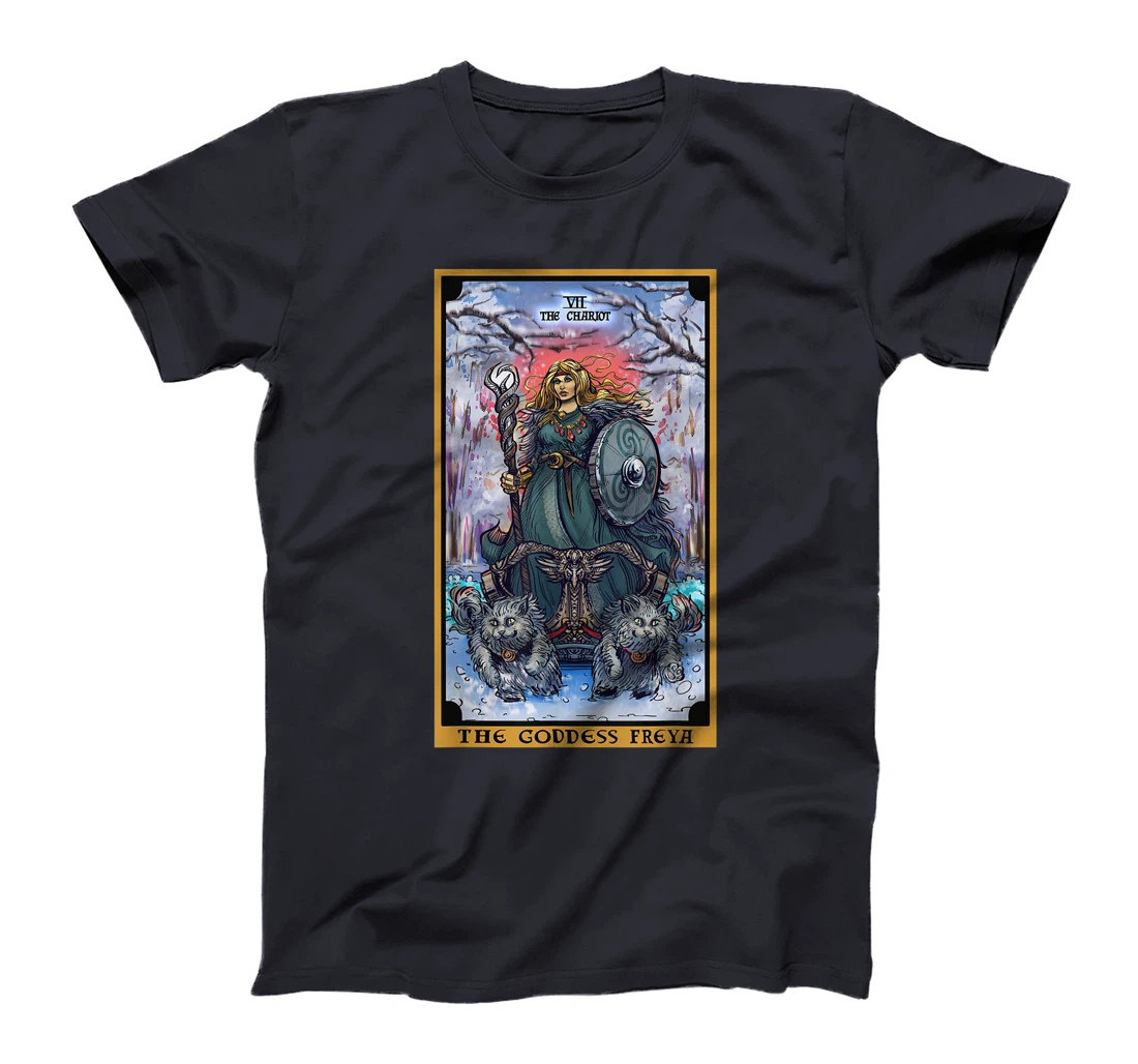 The Goddess Freyja The Chariot Tarot Card Norse Pagan Witch T-Shirt