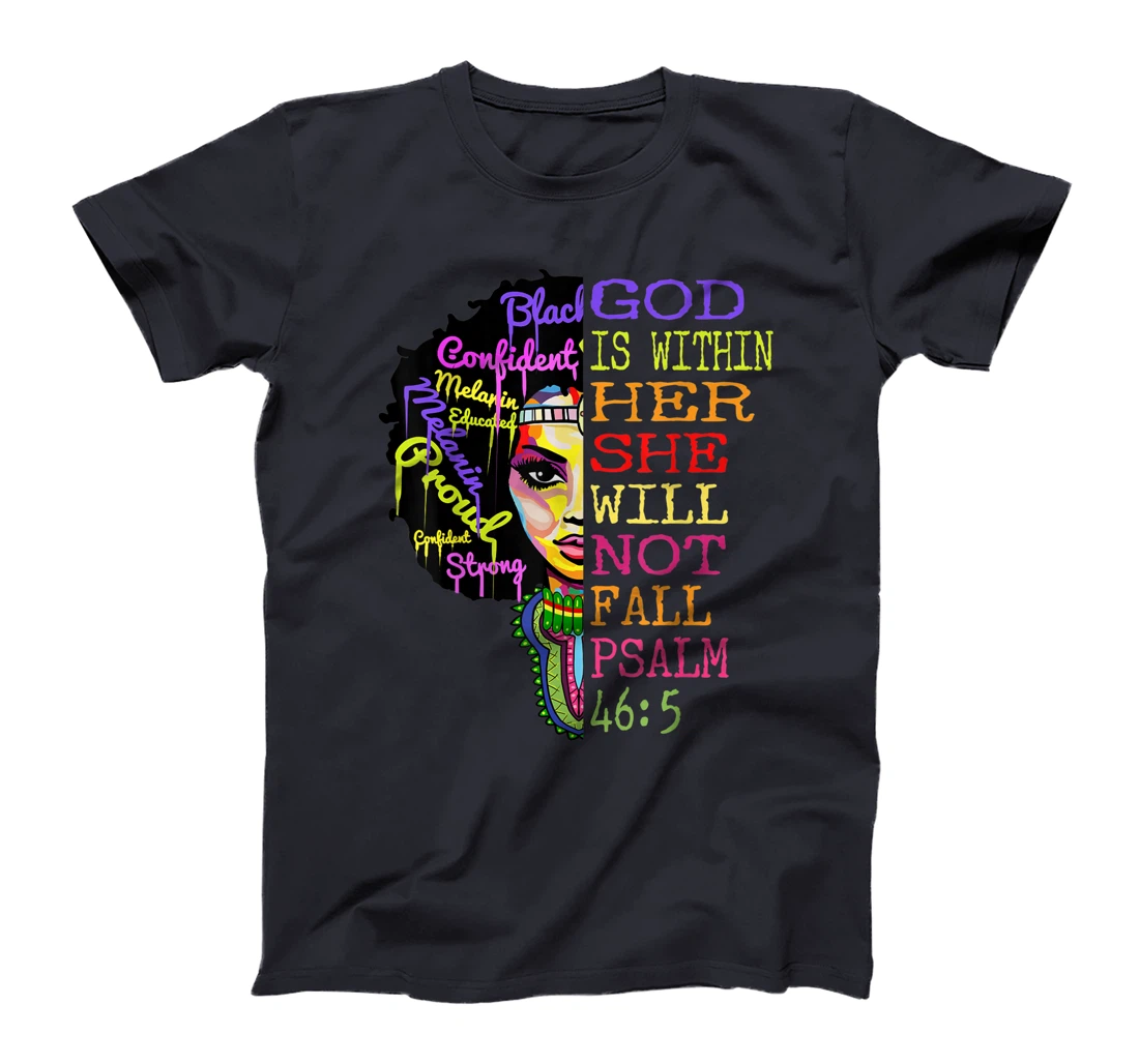 God is Within Her She Will Not Fall Christian Inspirational T-Shirt