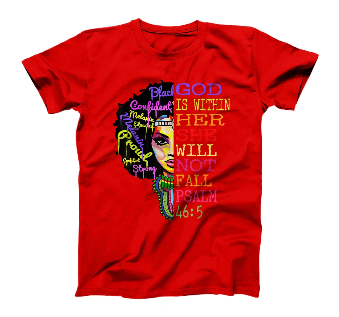 God is Within Her She Will Not Fall Christian Inspirational T-Shirt