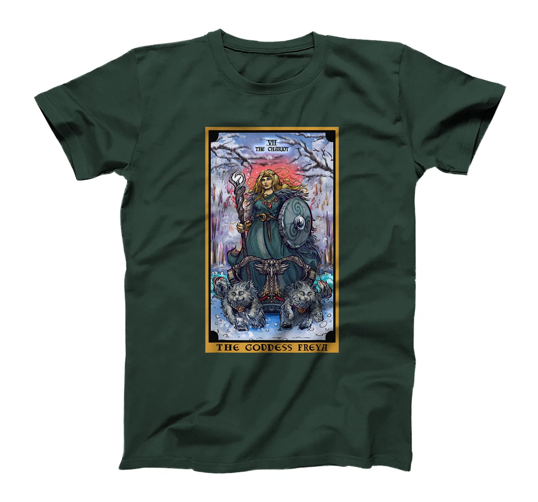 The Goddess Freyja The Chariot Tarot Card Norse Pagan Witch T-Shirt