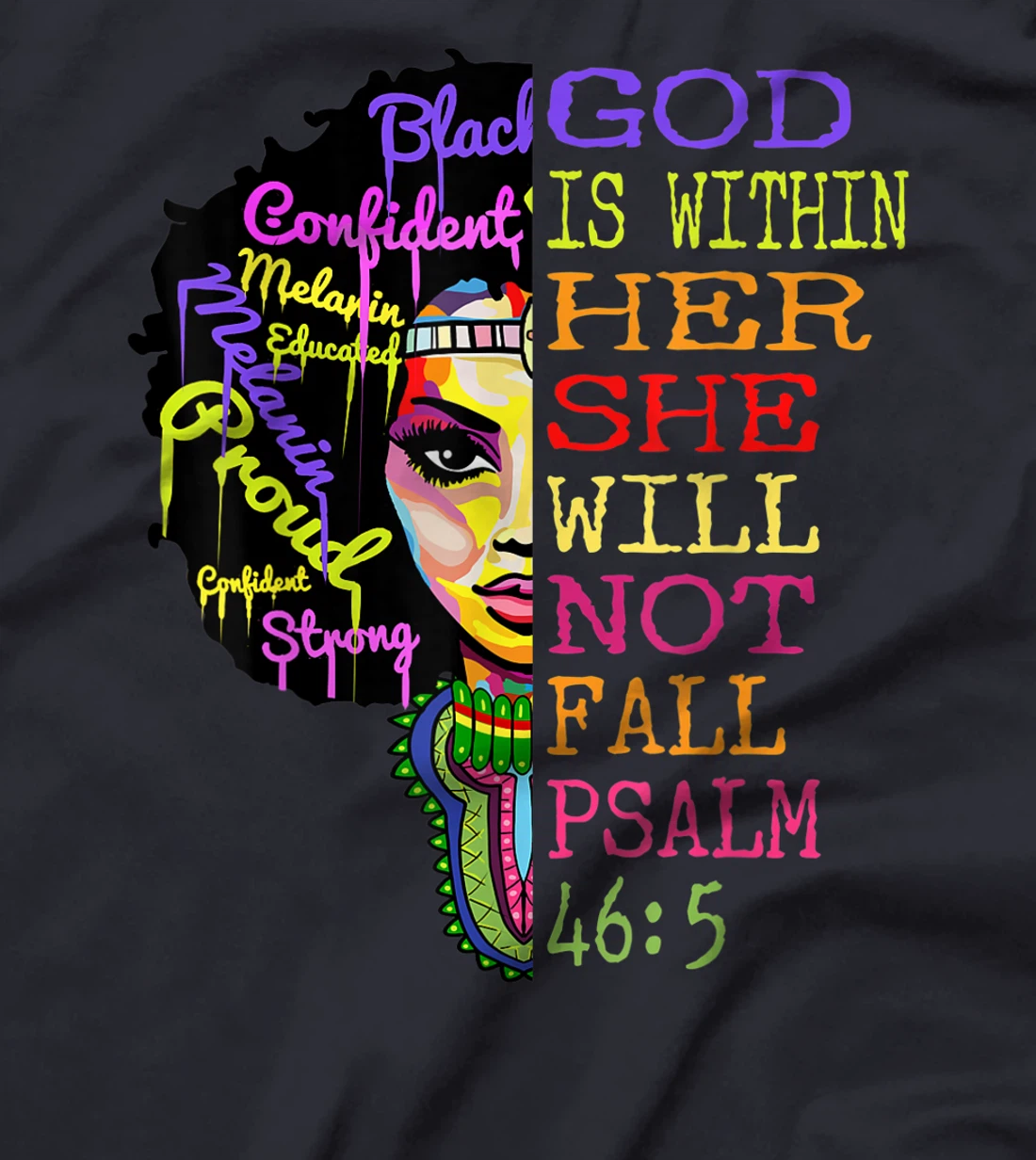 God is Within Her She Will Not Fall Christian Inspirational T-Shirt