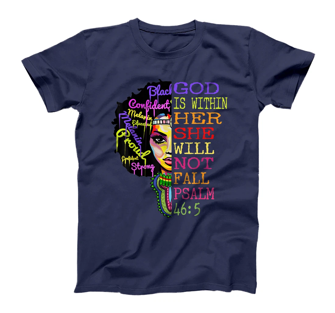 God is Within Her She Will Not Fall Christian Inspirational T-Shirt