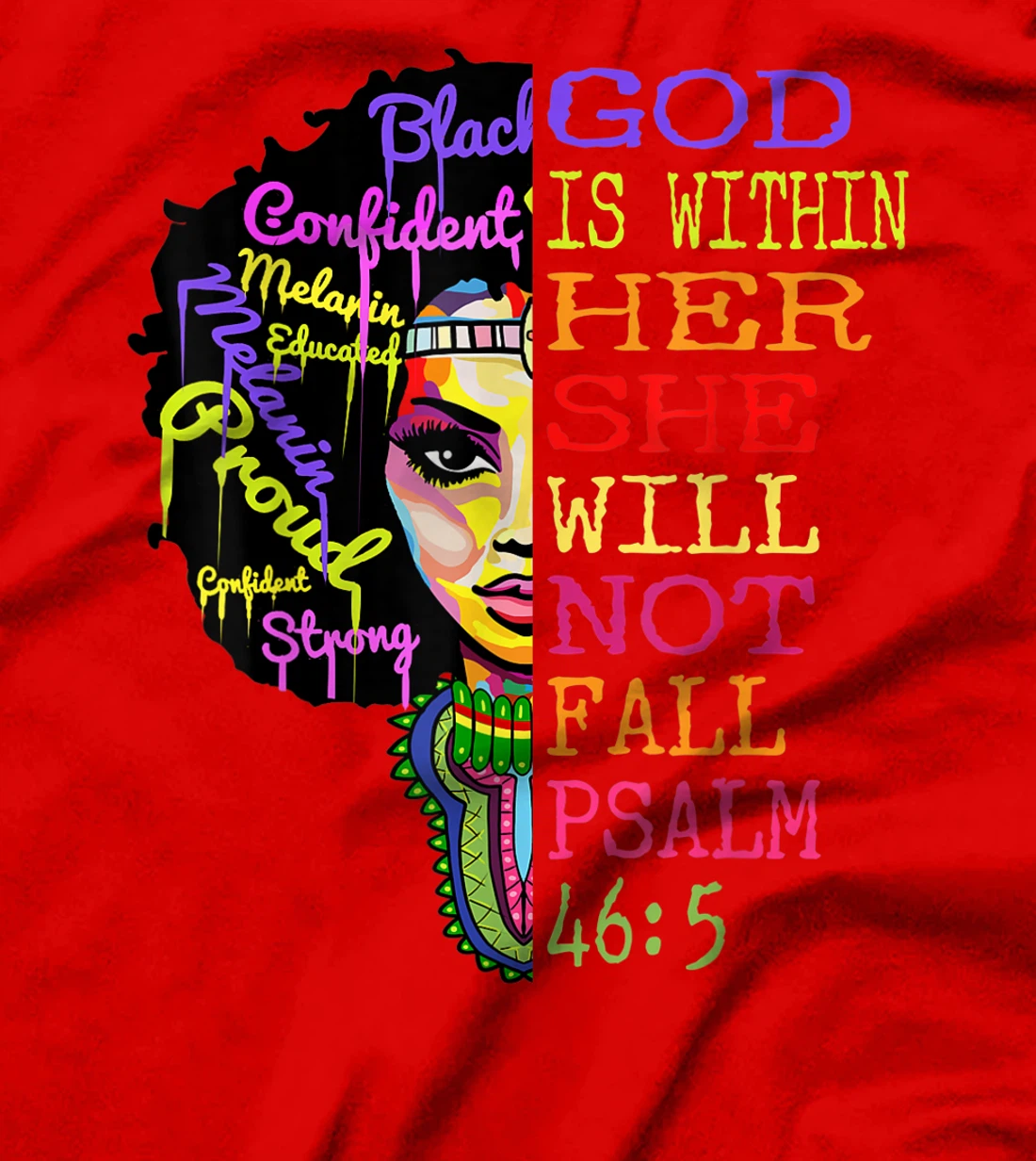 God is Within Her She Will Not Fall Christian Inspirational T-Shirt