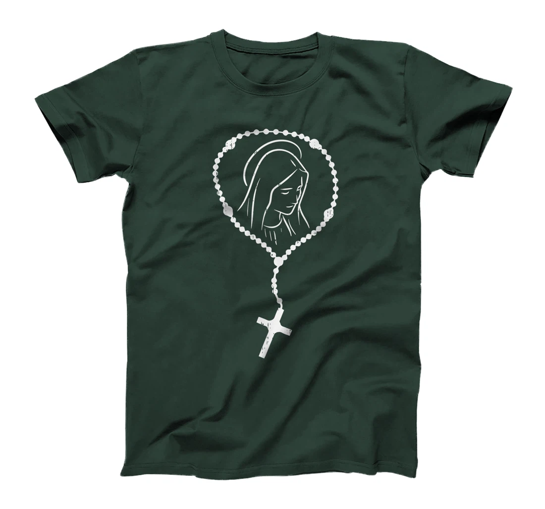 Rosary Virgin Mary God Jesus Faith Religious Catholic Gift T-Shirt