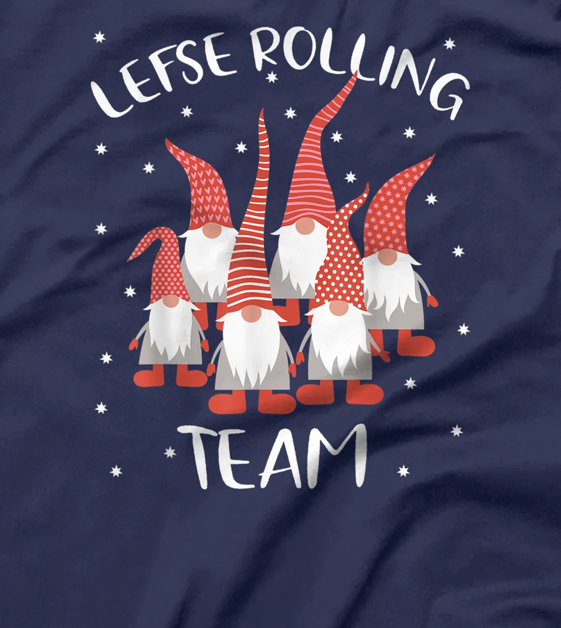 Lefse Rolling Team God Jul Gnome Tomte Xmas Santa Christmas T-Shirt