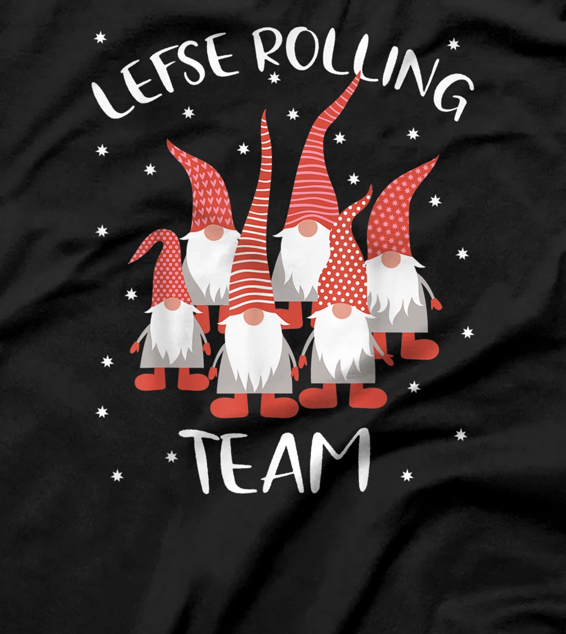 Lefse Rolling Team God Jul Gnome Tomte Xmas Santa Christmas T-Shirt