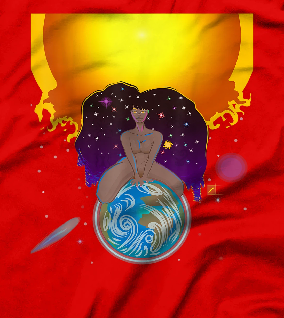 Black Woman Cosmic God T-Shirt