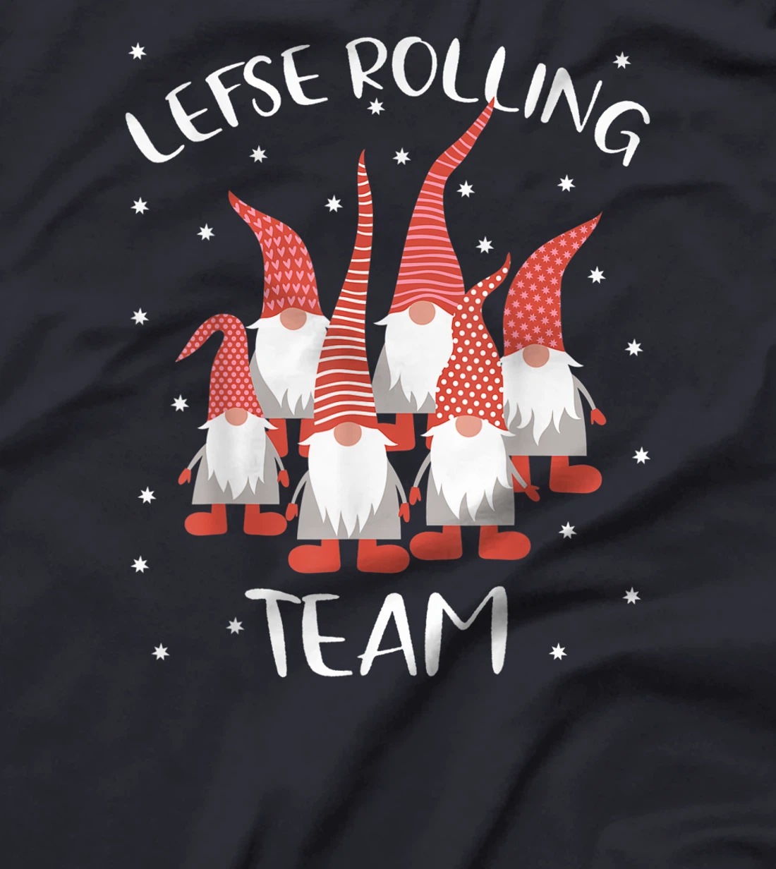 Lefse Rolling Team God Jul Gnome Tomte Xmas Santa Christmas T-Shirt