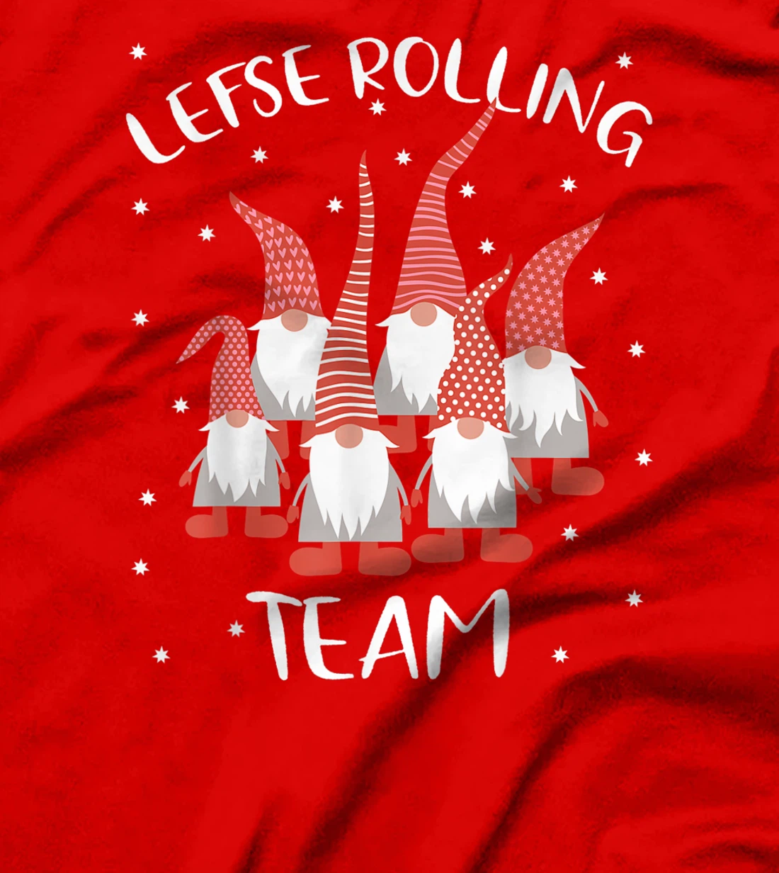 Lefse Rolling Team God Jul Gnome Tomte Xmas Santa Christmas T-Shirt