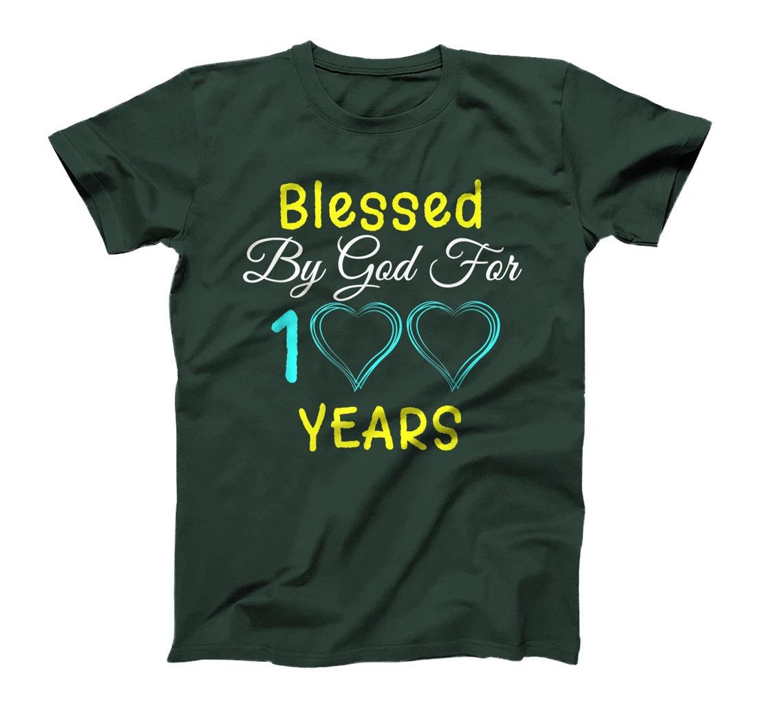 Blessed By God For 100 Years Happy 100th Birthday Gift T-Shirt