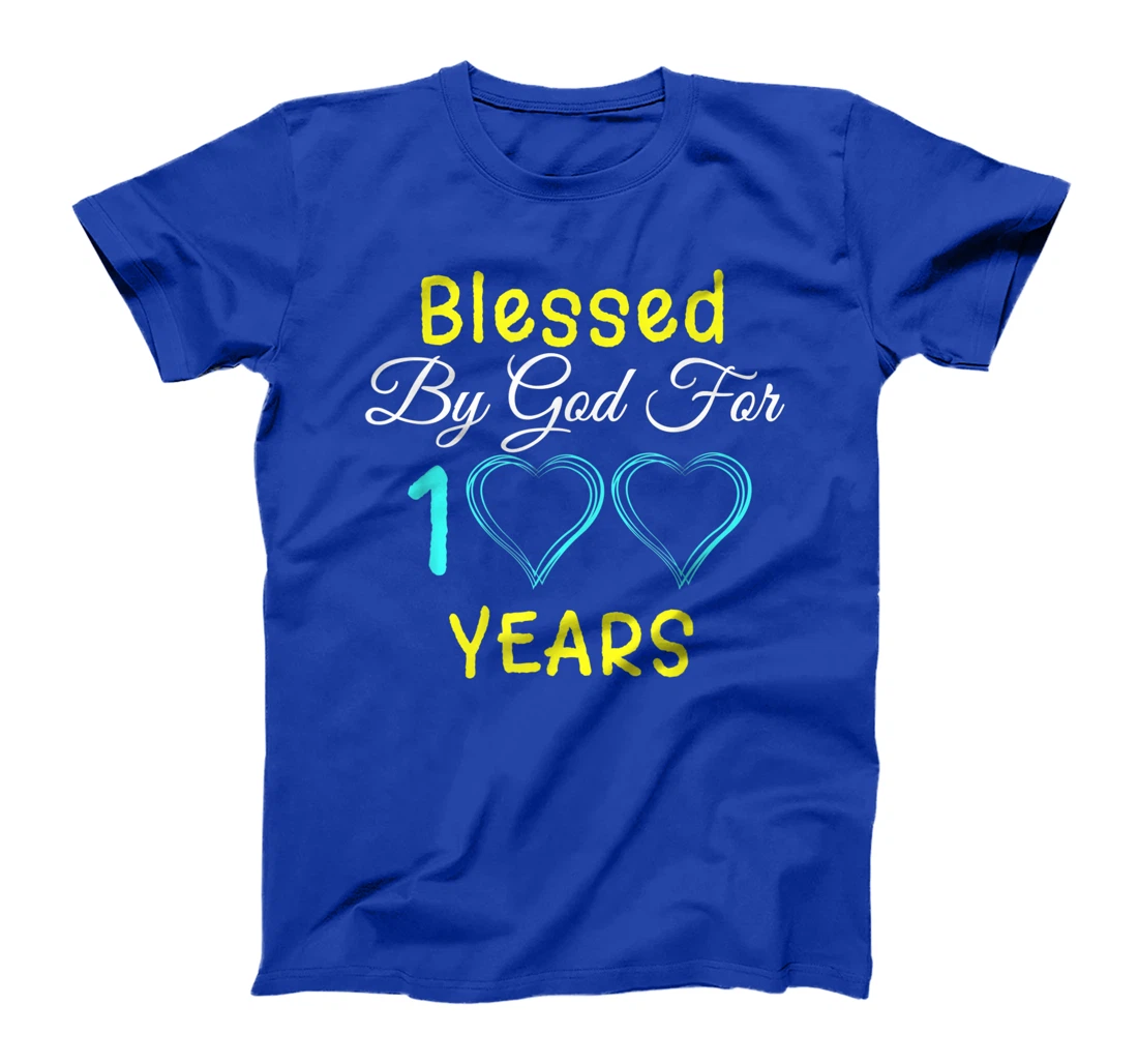 Blessed By God For 100 Years Happy 100th Birthday Gift T-Shirt