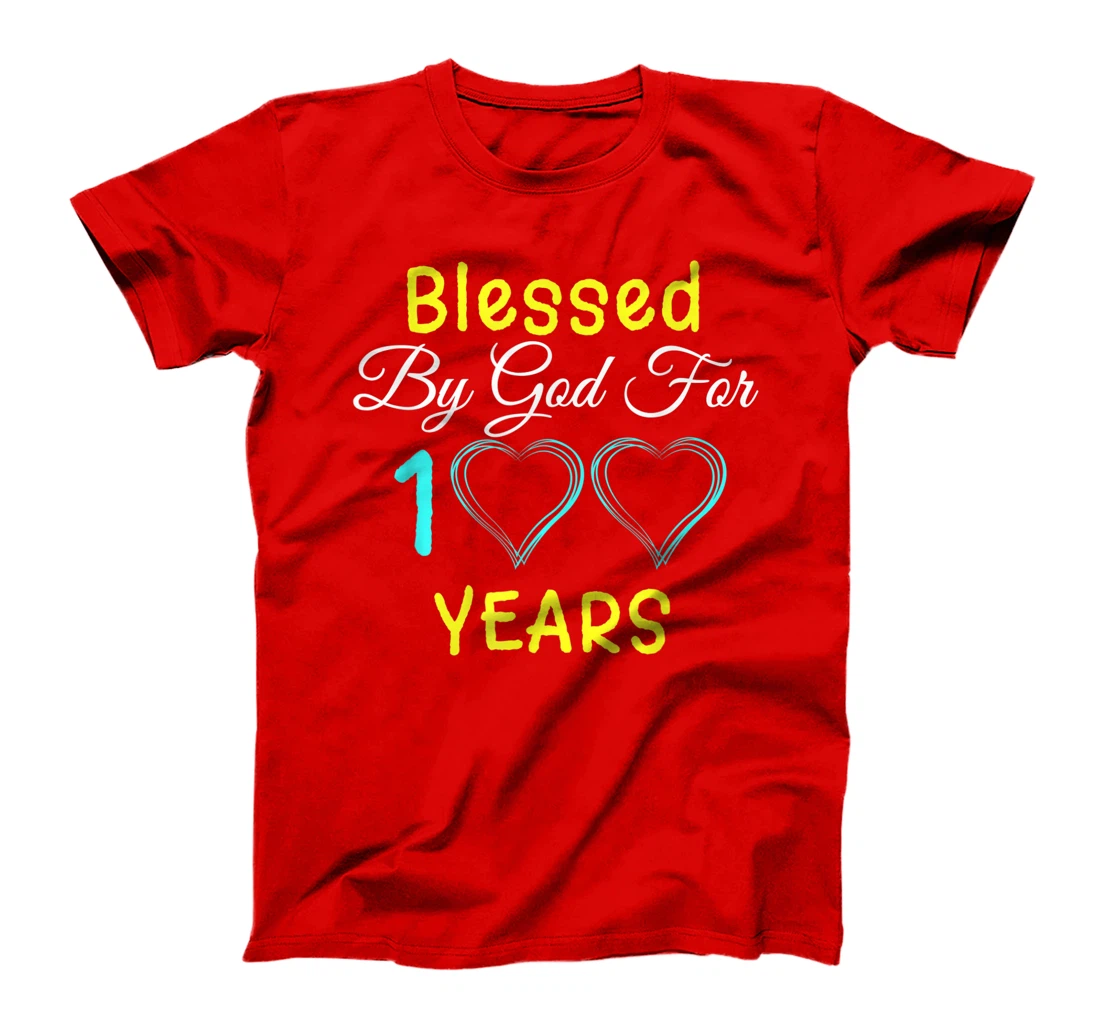 Blessed By God For 100 Years Happy 100th Birthday Gift T-Shirt