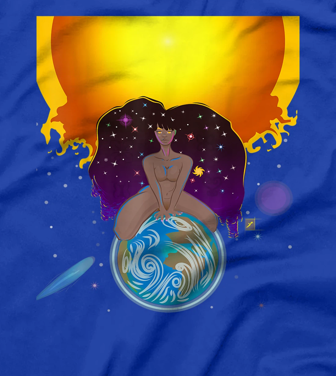 Black Woman Cosmic God T-Shirt