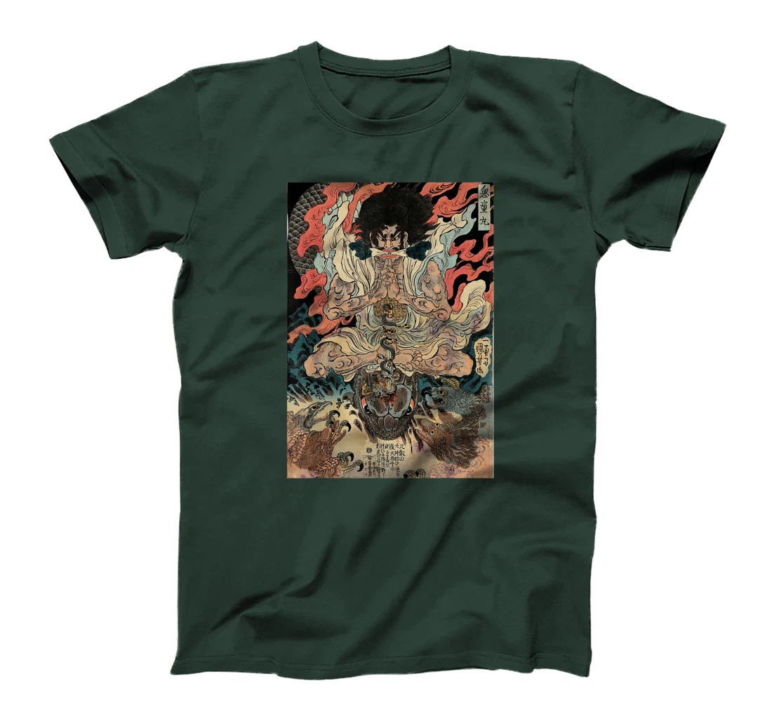 Japanese Vintage Artwork Tengu Gods Defeat The Evil Snake T-Shirt