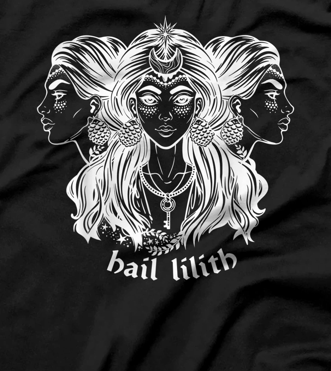 Hail Lilith Dark Demon Goddess Witch Pagan Satan Occult T-Shirt
