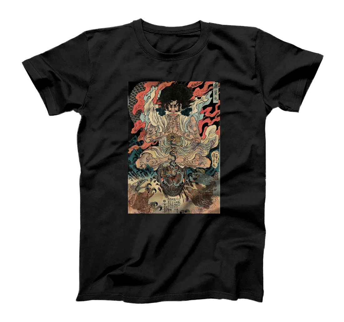 Japanese Vintage Artwork Tengu Gods Defeat The Evil Snake T-Shirt