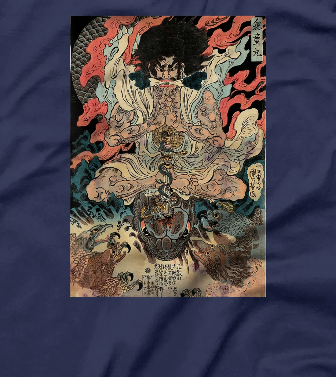 Japanese Vintage Artwork Tengu Gods Defeat The Evil Snake T-Shirt