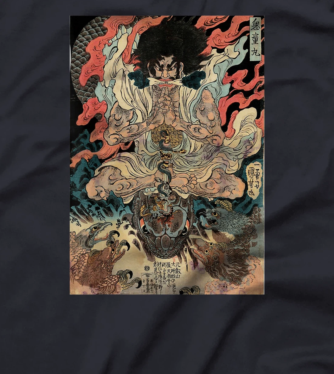 Japanese Vintage Artwork Tengu Gods Defeat The Evil Snake T-Shirt