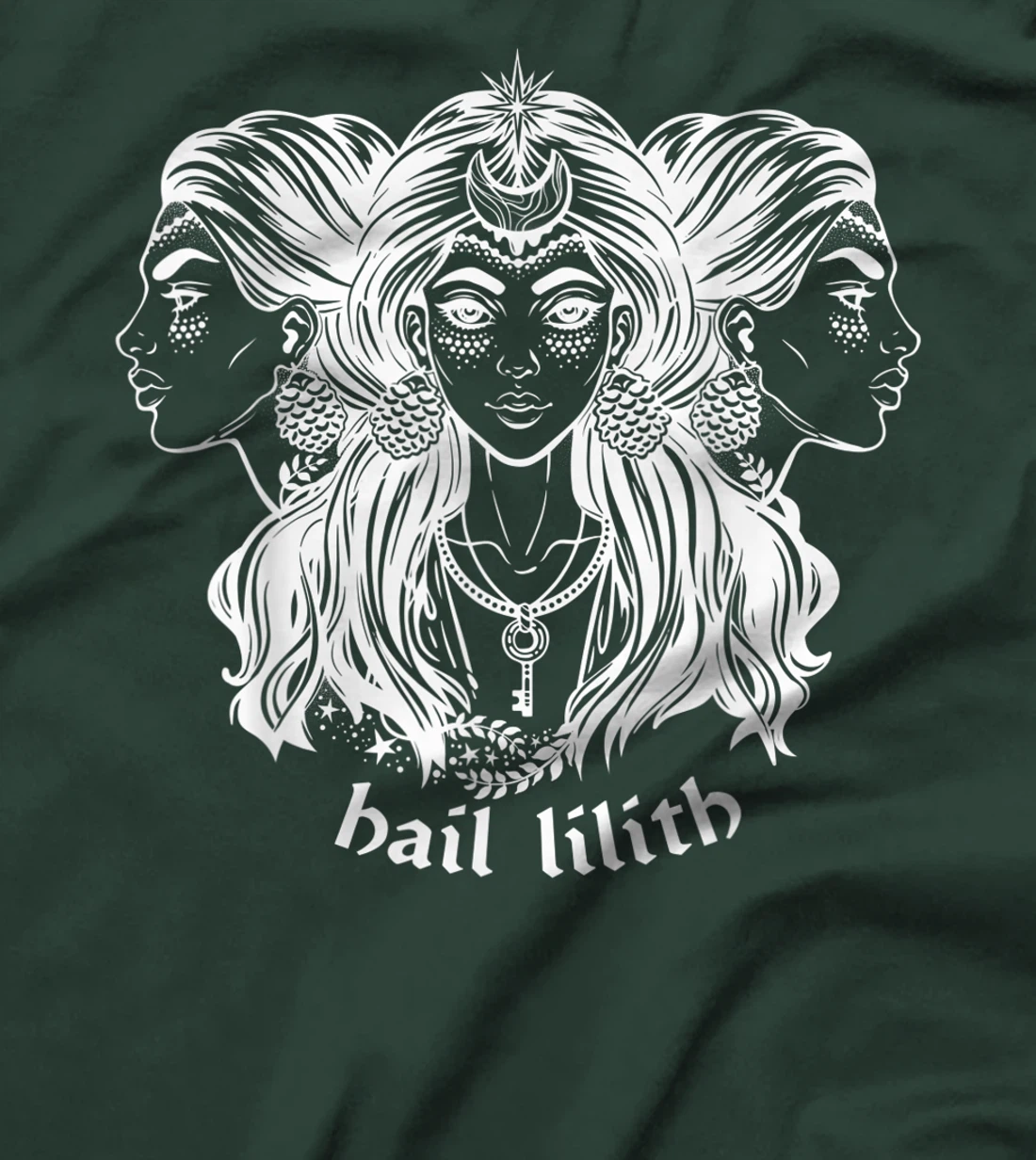 Hail Lilith Dark Demon Goddess Witch Pagan Satan Occult T-Shirt