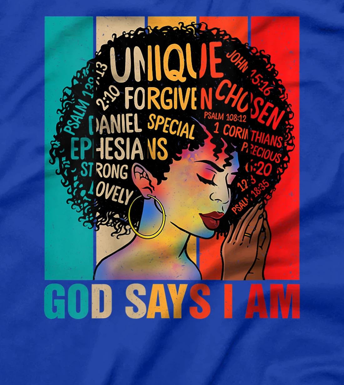 Womens God Says You Are Christian Black Queen BHM BLM Afro Girls T-Shirt