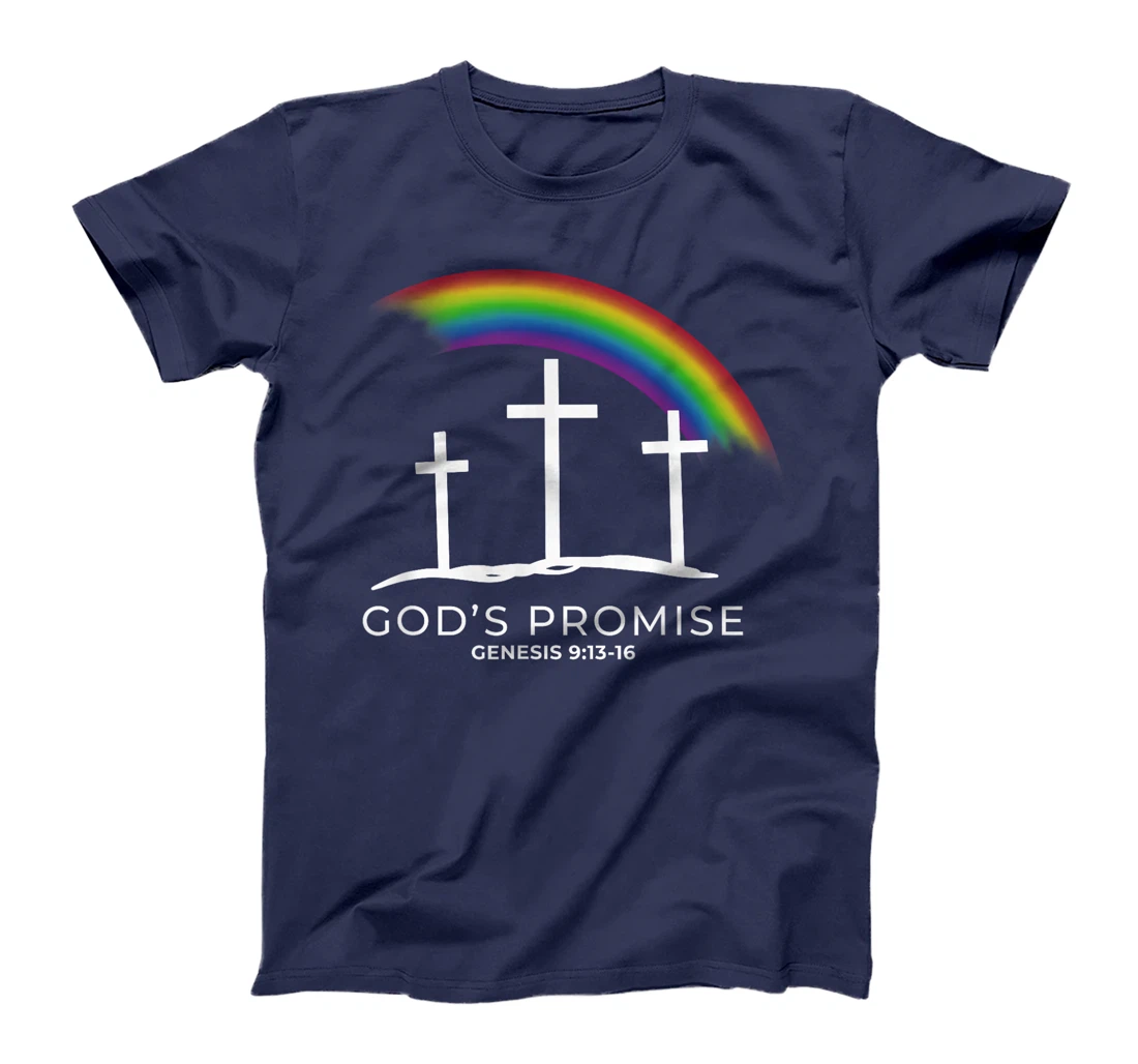 Funny Rainbow Christ Cross - Christian Quote God's Promise T-Shirt