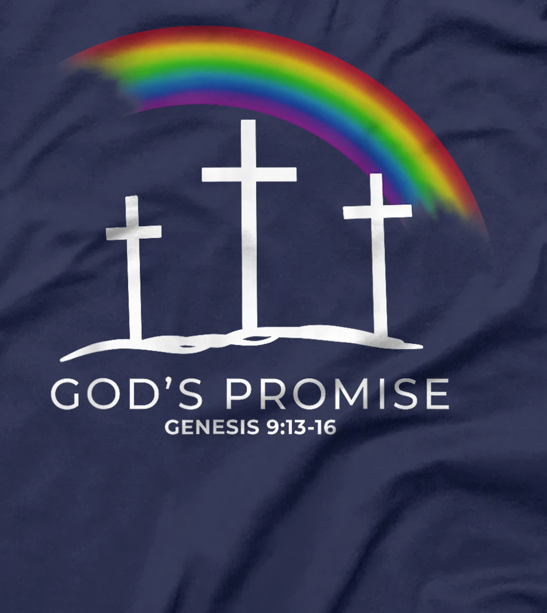 Funny Rainbow Christ Cross - Christian Quote God's Promise T-Shirt