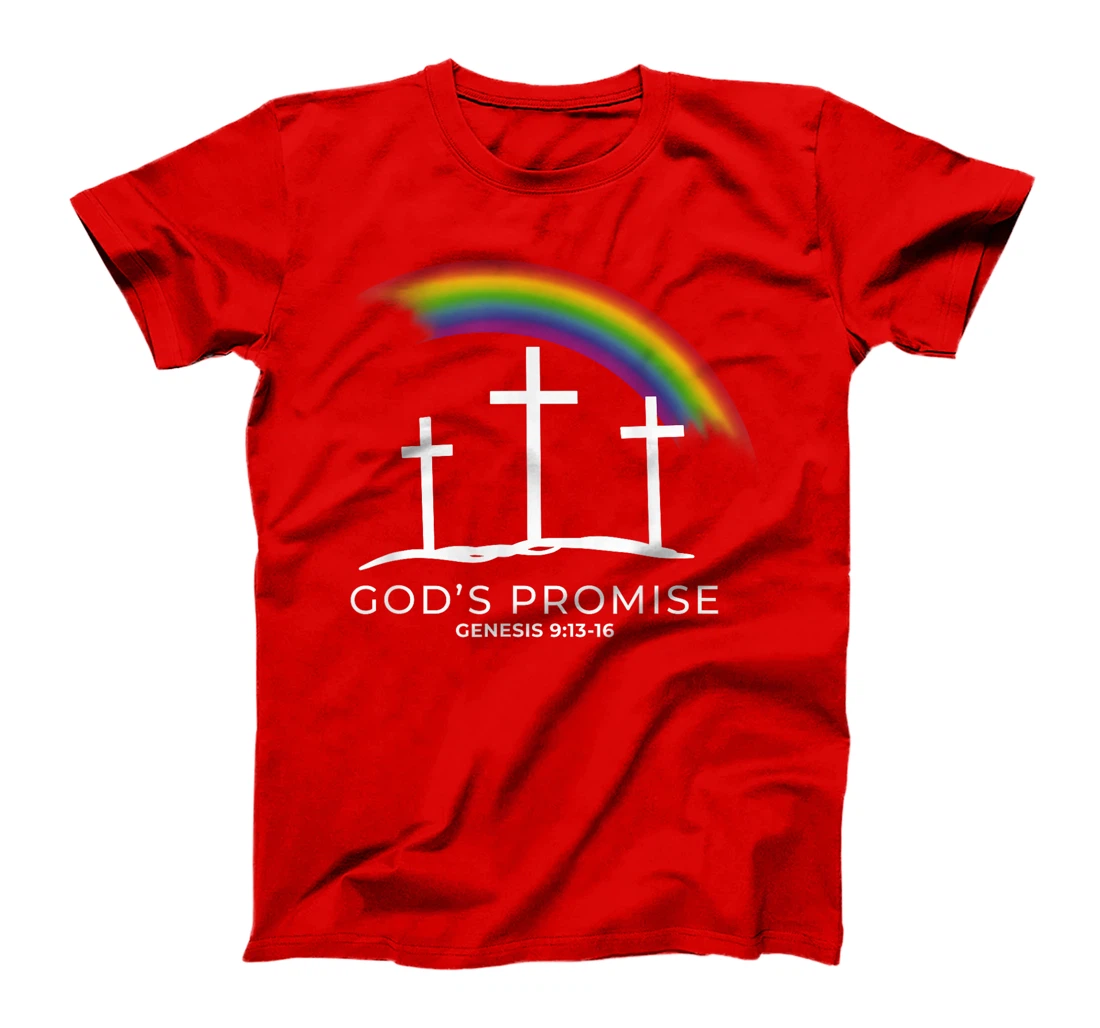 Funny Rainbow Christ Cross - Christian Quote God's Promise T-Shirt