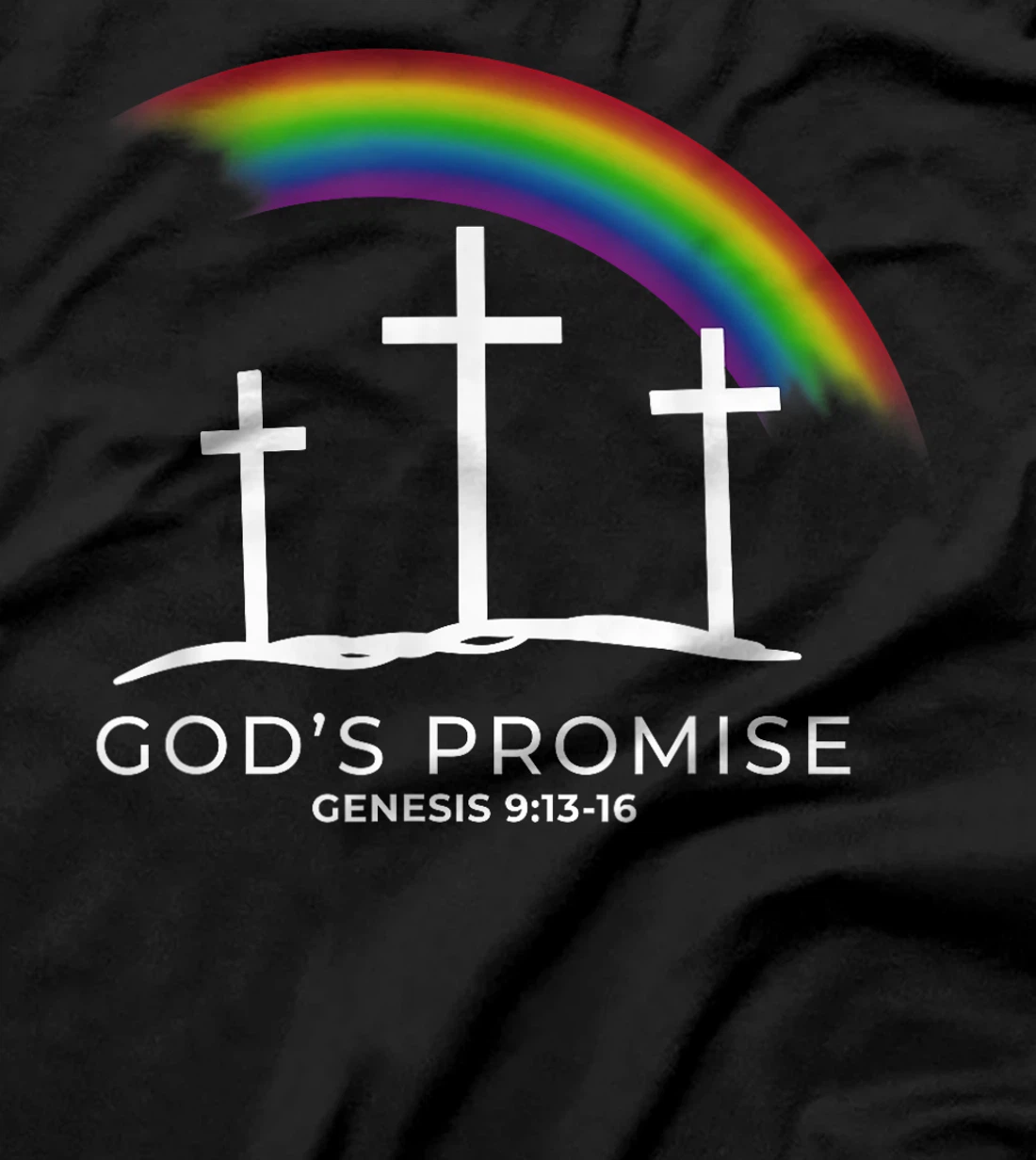 Funny Rainbow Christ Cross - Christian Quote God's Promise T-Shirt