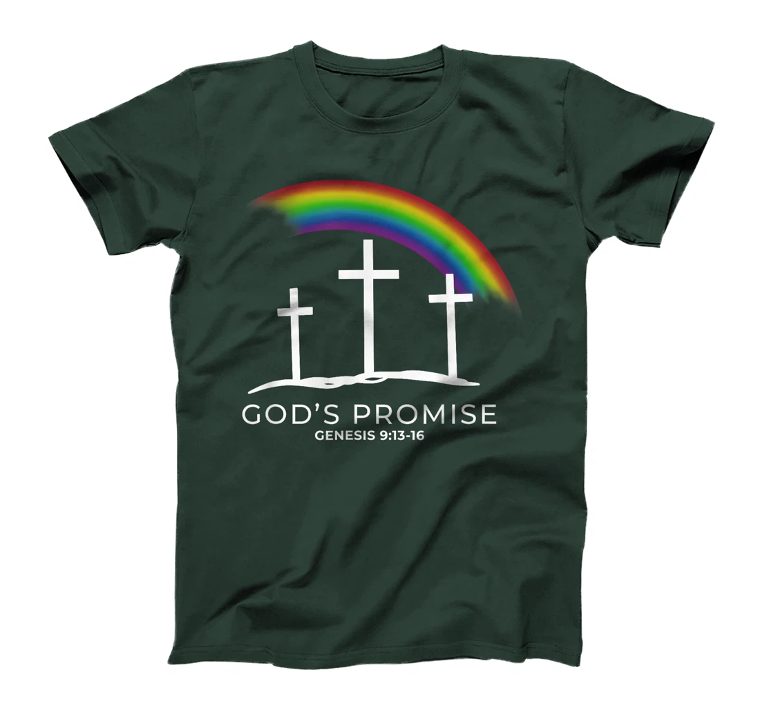 Funny Rainbow Christ Cross - Christian Quote God's Promise T-Shirt