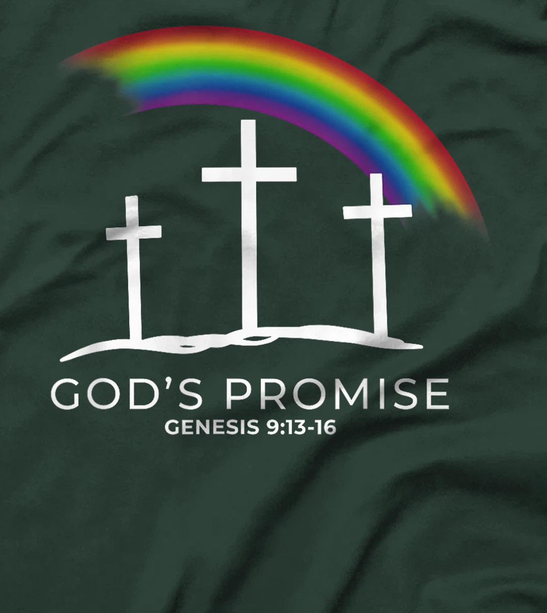 Funny Rainbow Christ Cross - Christian Quote God's Promise T-Shirt