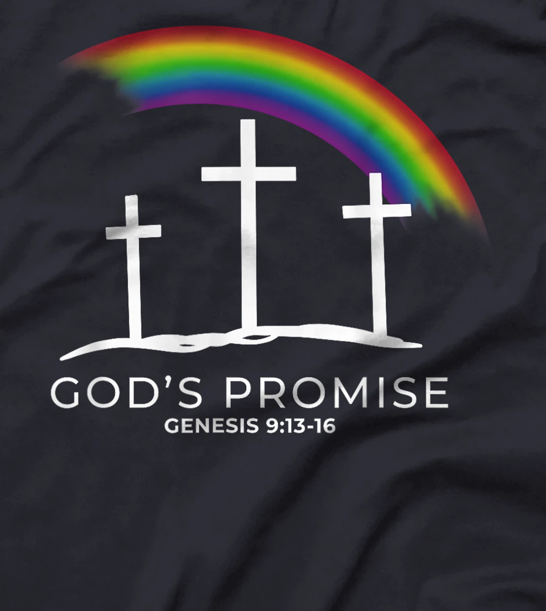 Funny Rainbow Christ Cross - Christian Quote God's Promise T-Shirt
