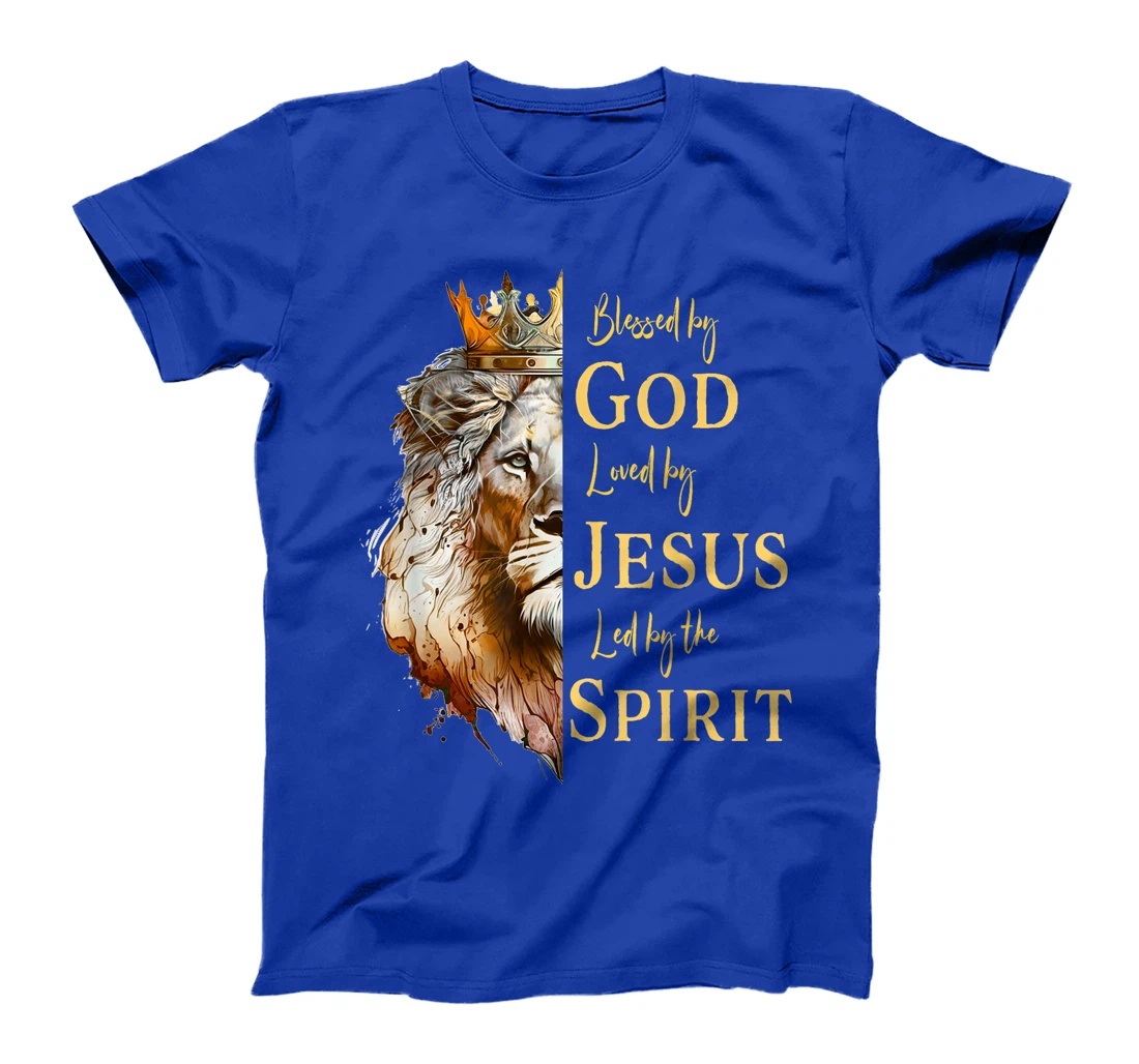 Blessed By God - Loved By Jesus, Lion T-Shirt