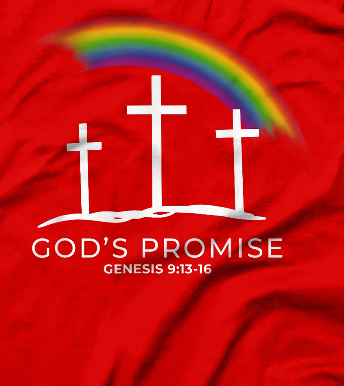 Funny Rainbow Christ Cross - Christian Quote God's Promise T-Shirt