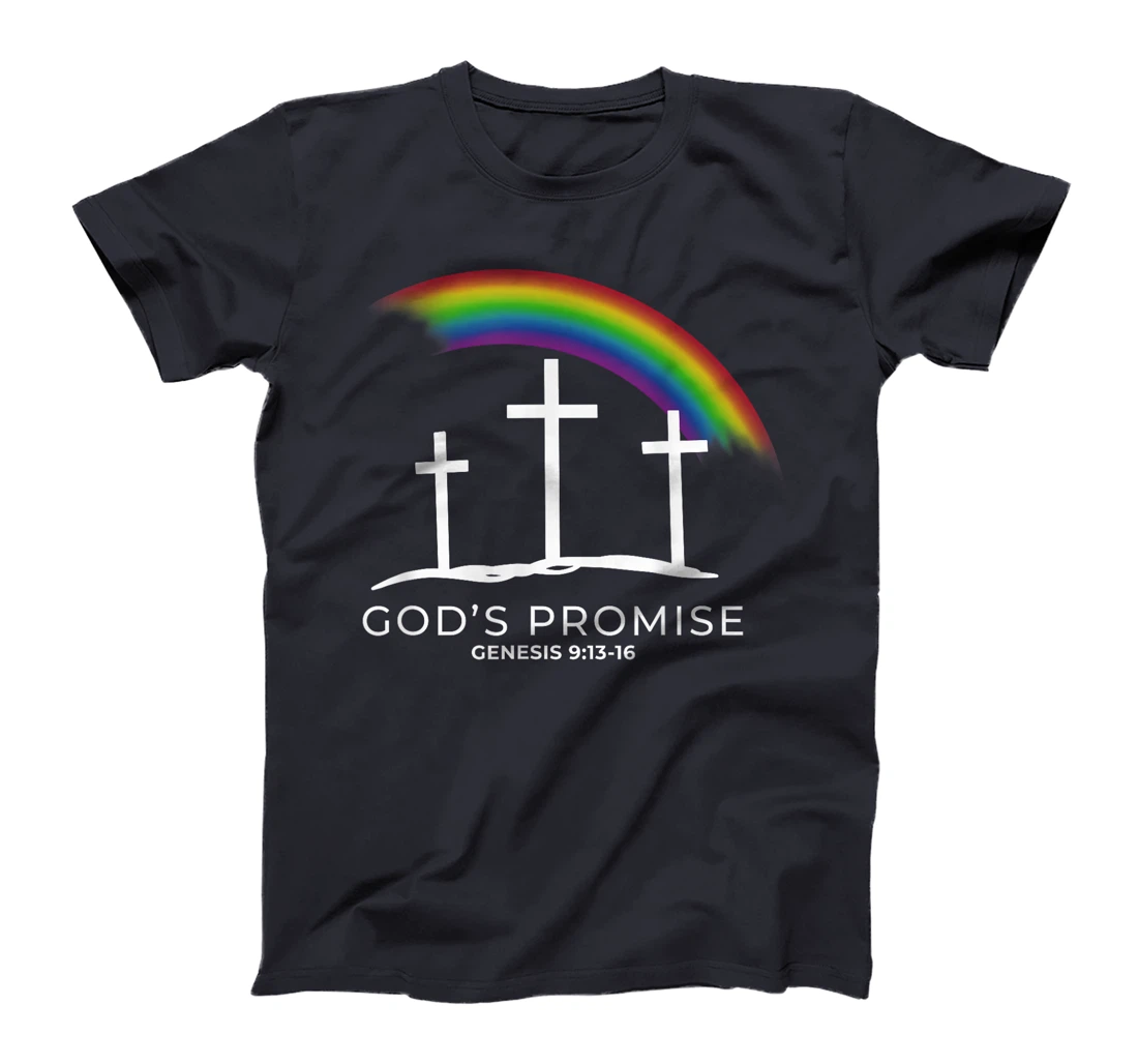 Funny Rainbow Christ Cross - Christian Quote God's Promise T-Shirt